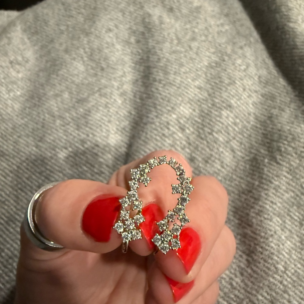 Elegant Silver Star crawler Earrings